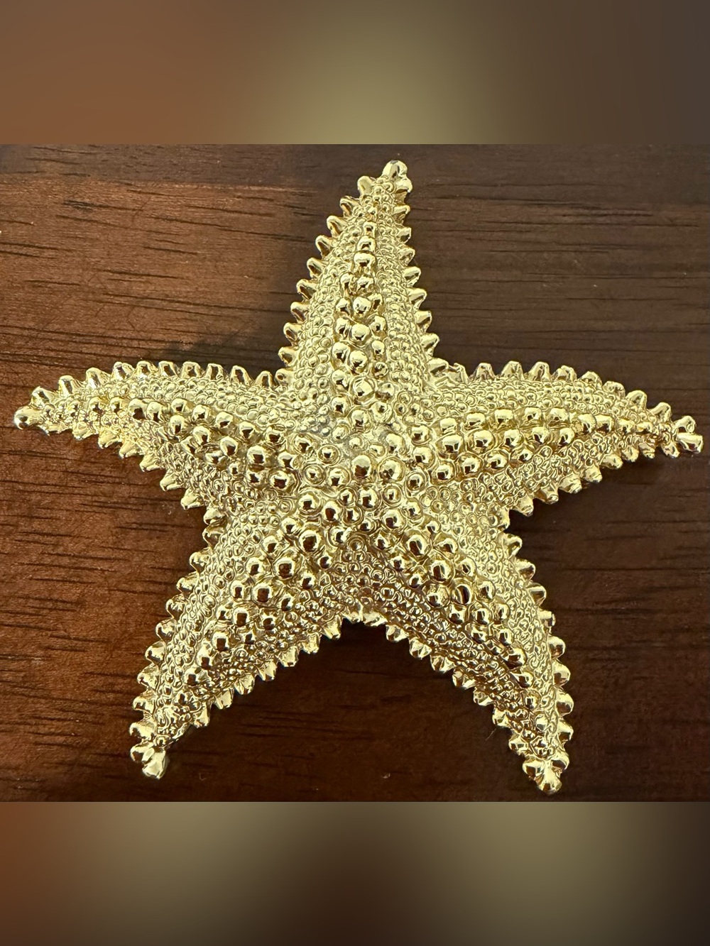 Vintage Designer Gold Tone Starfish Brooch Pin